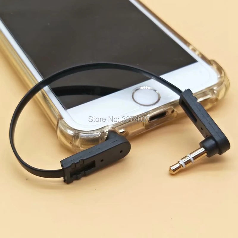 13CM 3.5mm 1/8" Stecker TRRS Rechter Audio Aux Auxiliary flat Cable Audio 90 Degree Angled