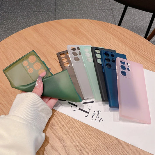 Ultra Thin Matte Armor Translucent Case For Samsung S25 S24 S23 FE S22 S21 Plus Ultra A32 A52 A53 A33 A54 Note20Ultra TPU Funda