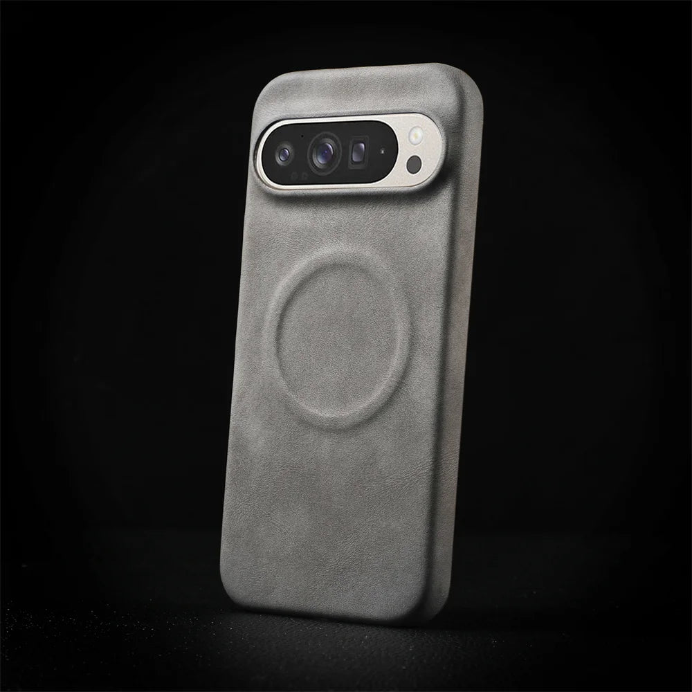 Luxury Sheepskin Leather Magnetic Phone Case For Google Pixel 10 9 8 7 Pro XL 8A 7A Shockproof Business Matte Hard Solid Cover