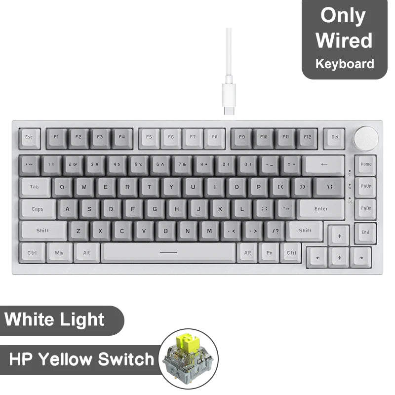 AJAZZ AK820 / AK820Pro Gaming Mechanical Keyboard 75% 82 Keys Wired Single Mode/Bluetooth Wireless Gamer Keyboard for Laptop PC