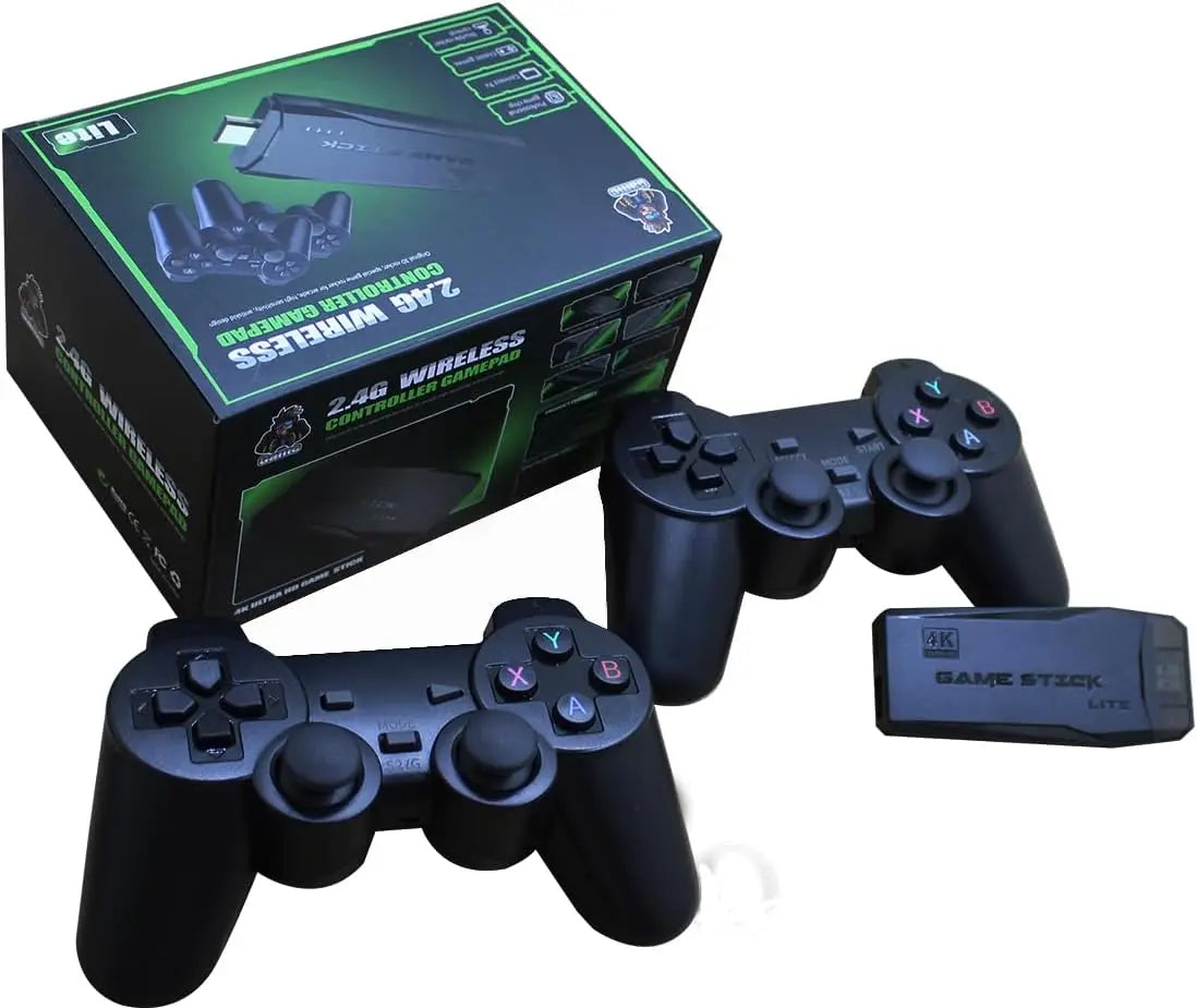 Retro Game Stick - Retro Game Console. Plug and Play. 20,500+ built-in games. Dual 2.4G wireless controllers (64G).