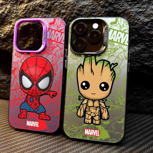 Marvel Cute Spider Man Groot Phone Case for iPhone 16 Pro 15 Pro Max 14 13 12 11 XS 14 Pro Max 16 Plus 14Pro 12Pro Soft Shell