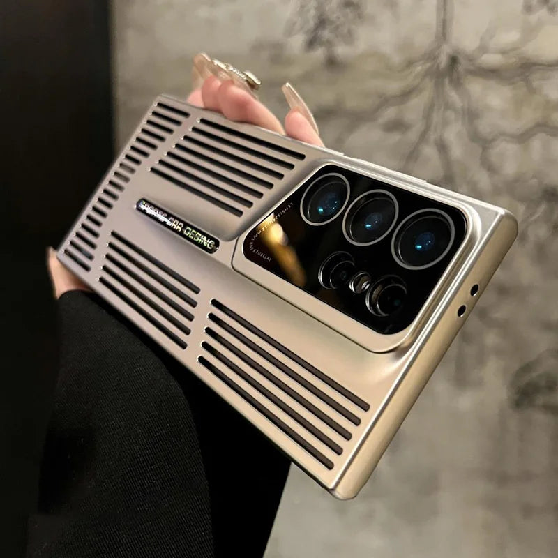 Luxury Heat Dissipation Case For Samsung Galaxy S25 S24 Ultra S23 Plus S22 Breathable Cooling Titanium Shockproof Bumper Cover