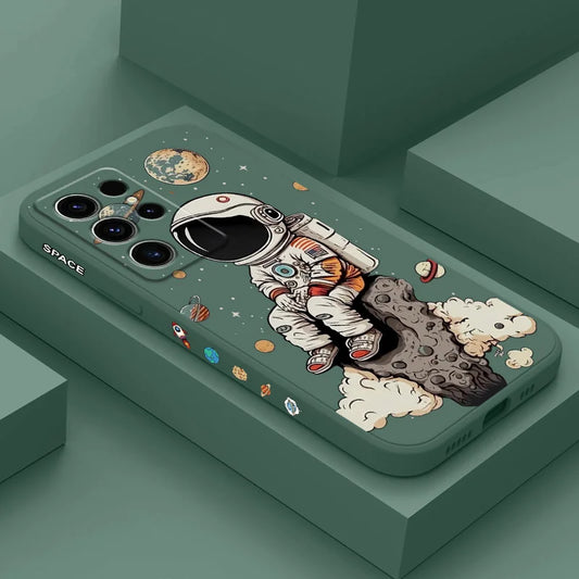 Saturn Cute Child Phone Case For Samsung Galaxy S25 S24 S23 S22 S21 S20 S10 Ultra Plus FE Note 20 Ultra 10 9 Plus Cover