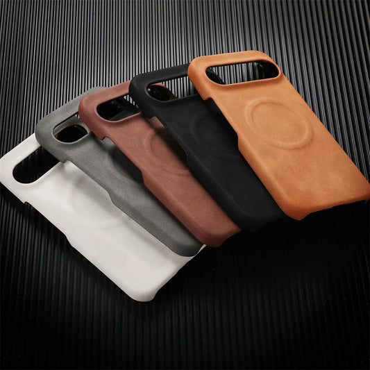 Luxury Sheepskin Leather Magnetic Phone Case For Google Pixel 10 9 8 7 Pro XL 8A 7A Shockproof Business Matte Hard Solid Cover