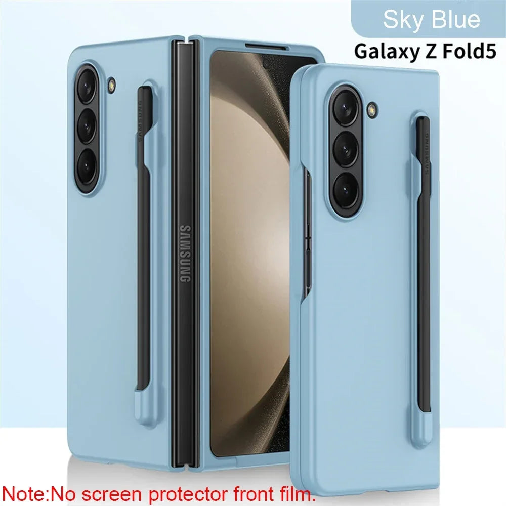 Skin Feel Slim Case for Samsung Galaxy Z Fold 6 5 4 3 with Stylus Pen Slot Holder Plastic Fold Shockproof Protection Hard Cover