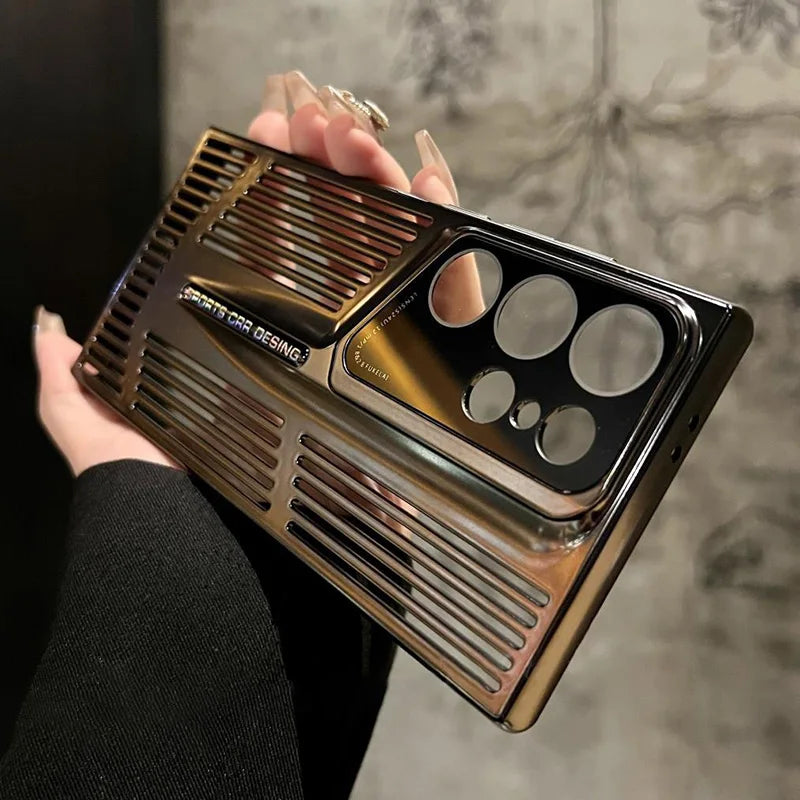 Luxury Heat Dissipation Case For Samsung Galaxy S25 S24 Ultra S23 Plus S22 Breathable Cooling Titanium Shockproof Bumper Cover