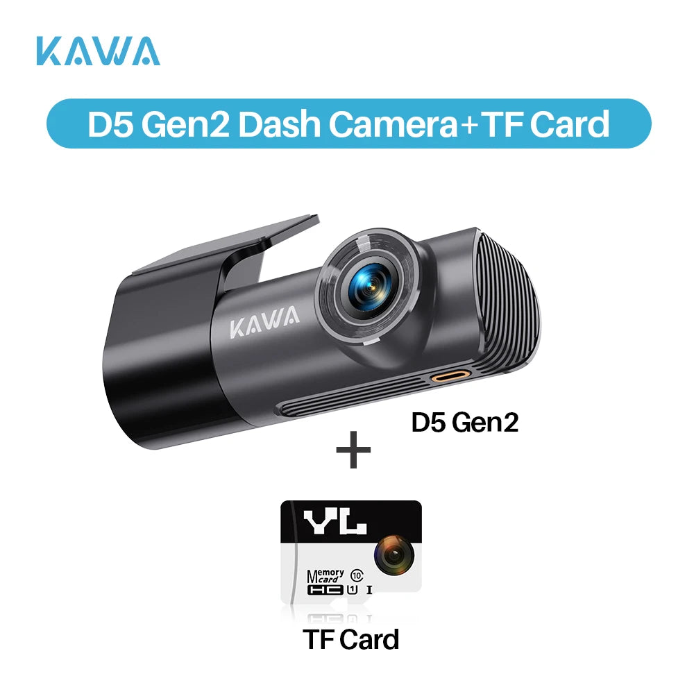 2K Dash Camera For Car DVR Dash Cam In The Car KAWA D5 Video Recorder Emergency Voice Control WiFi APP Monitor WDR Dashcam
