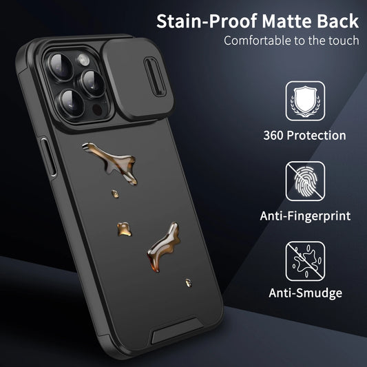 Shockproof Case For iPhone 15 14 13 12 11 16 Pro Max 15 Plus 16E Cover Slide Camera Protective Cases For iPhone 15Pro 14Pro Max