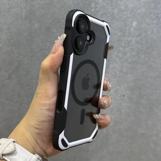 Hit Color Magnetic For Magesafe Wireless Charge Case For iPhone 16 13 14 12 15 Pro Max Transparent Shockproof Bumper Back Cover