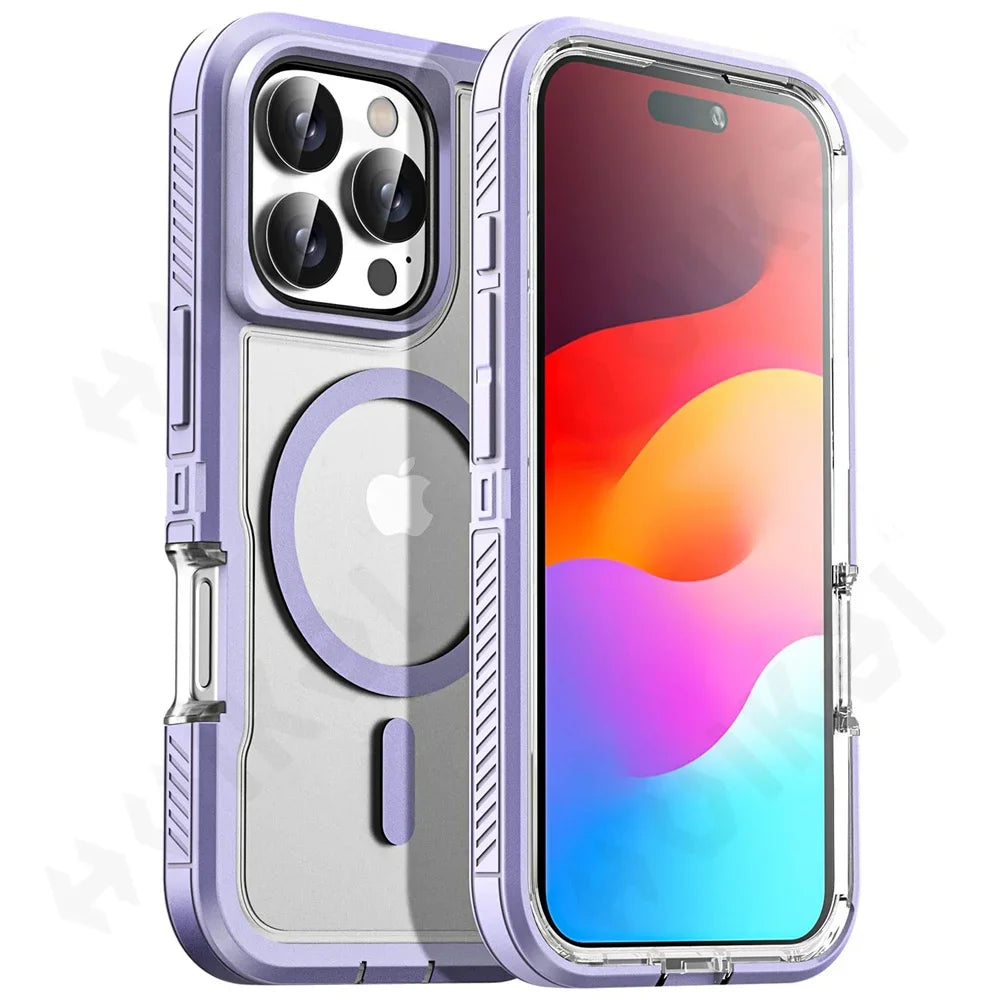 Case For iPhone 16 15 14 13 12 11 Pro XR Max Plus Heavy Duty Shockproof Anti-Scratch Rugged Protective with Kickstand Cover