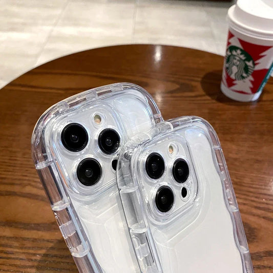 Transparent Soap Soft Case for iPhone 16 15 14 13 12 11 Pro Xs Max Mini 16 Plus Clear Camera Protection Airbag Shockproof Cover