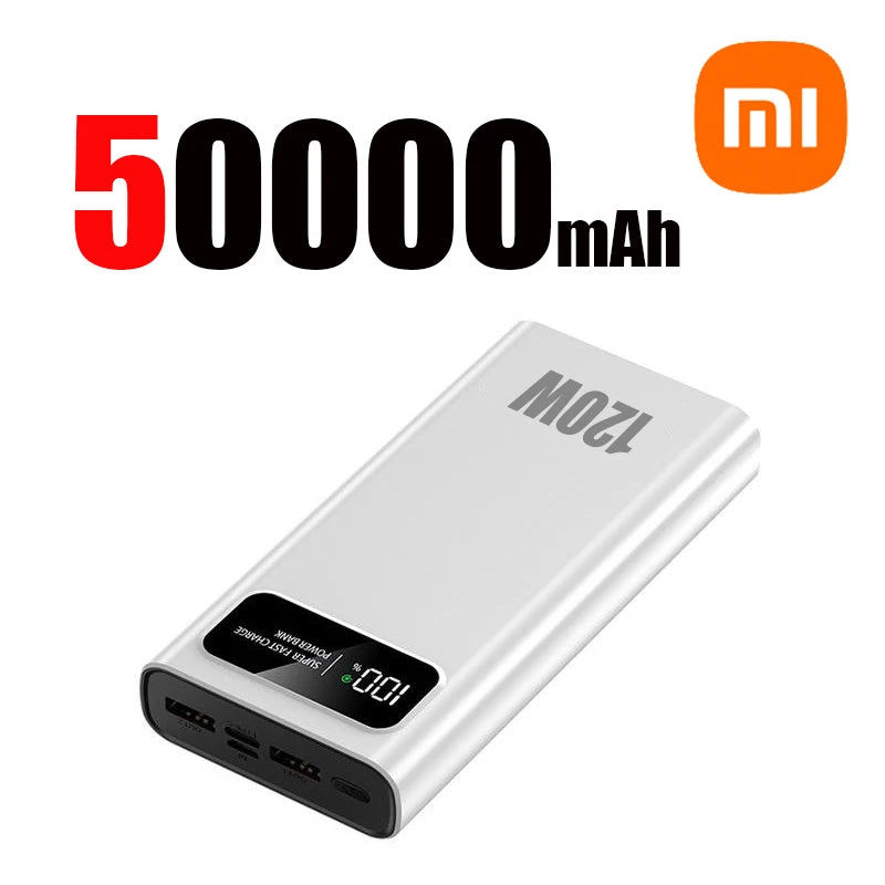 Xiaomi 120W Super Fast Charging 200000mAh High Capacity Power Bank Battery Digital Display Power Bank For Iphone Samsung Huawei