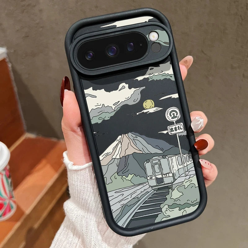 Landscape Pattern Solid Color TPU Case For Google Pixel 8 7 Pro 8A Pixel 9 Pro XL Shockproof Soft Silicone Cover Protector Cases
