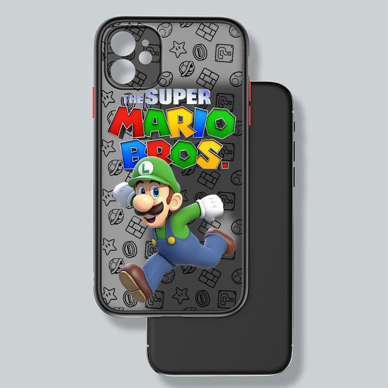 S-Super M-Marios B-Bros Cute Frosted Translucent For Apple iPhone 16 15 14 13 12 11 XS XR X Pro Max Plus Mini TPU Phone Case