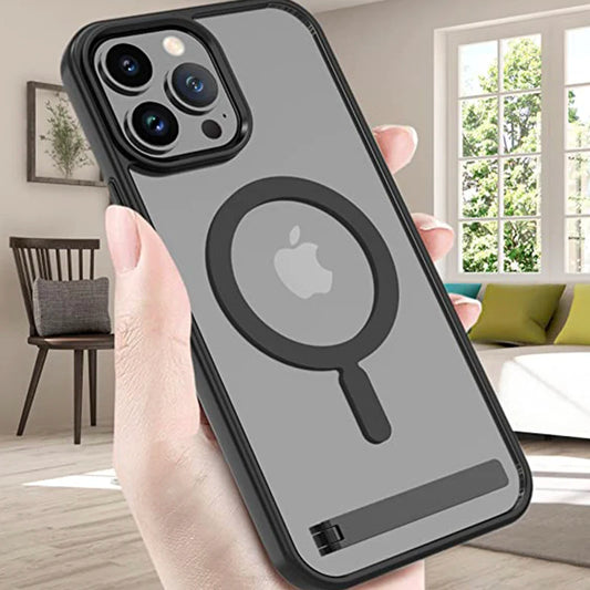 Magnetic Mobile Phone Case with Stand for iPhone 16 14 Plus 15 13 Pro Max 12 11 Cases Protective Apple Cover with Kickstand