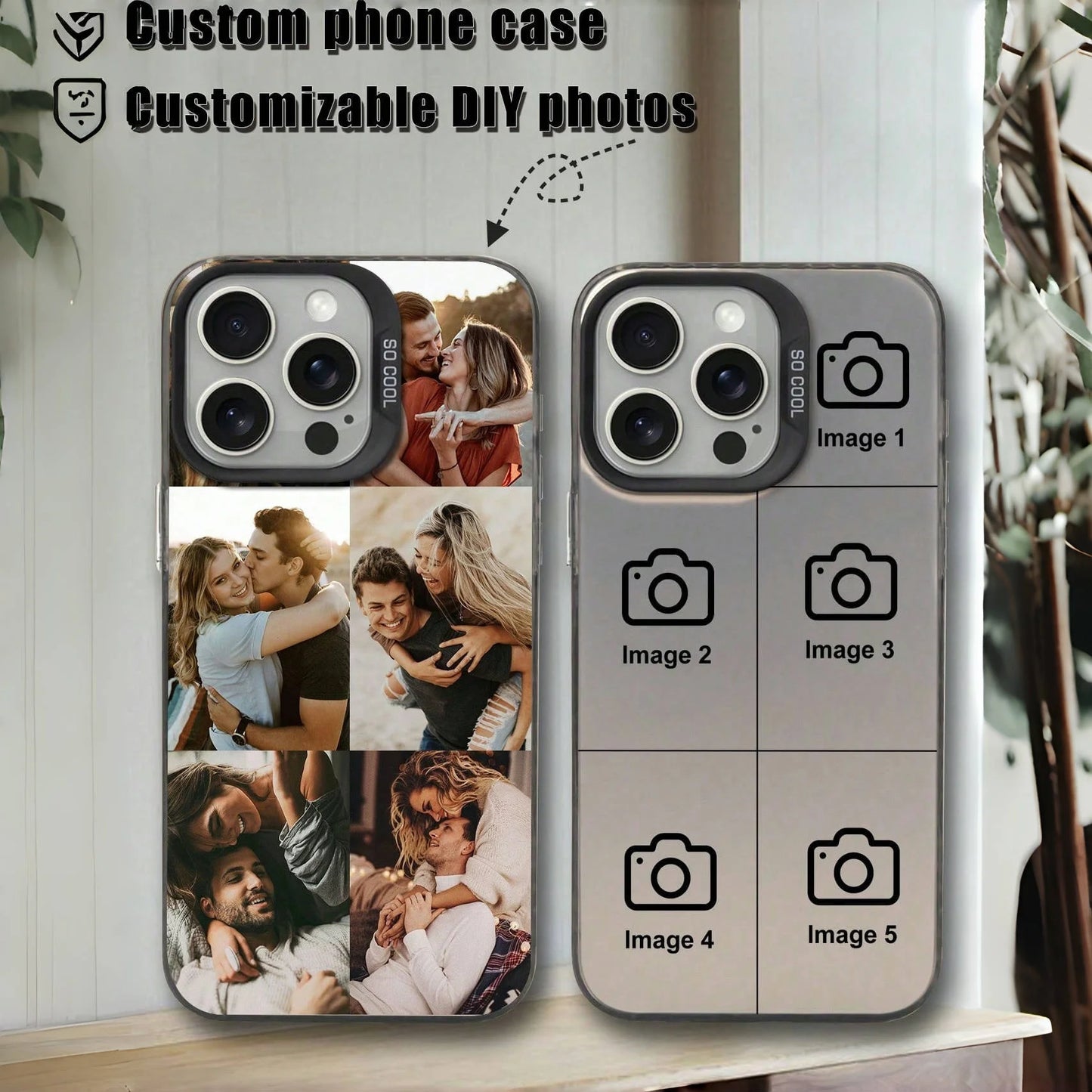 DIY Multi Photo Customized IMD Shockproof Case For iPhone 16 15 14 13 12 11 Pro Max Mini SE 2020 2022 XS XR 7 8 Plus back cover