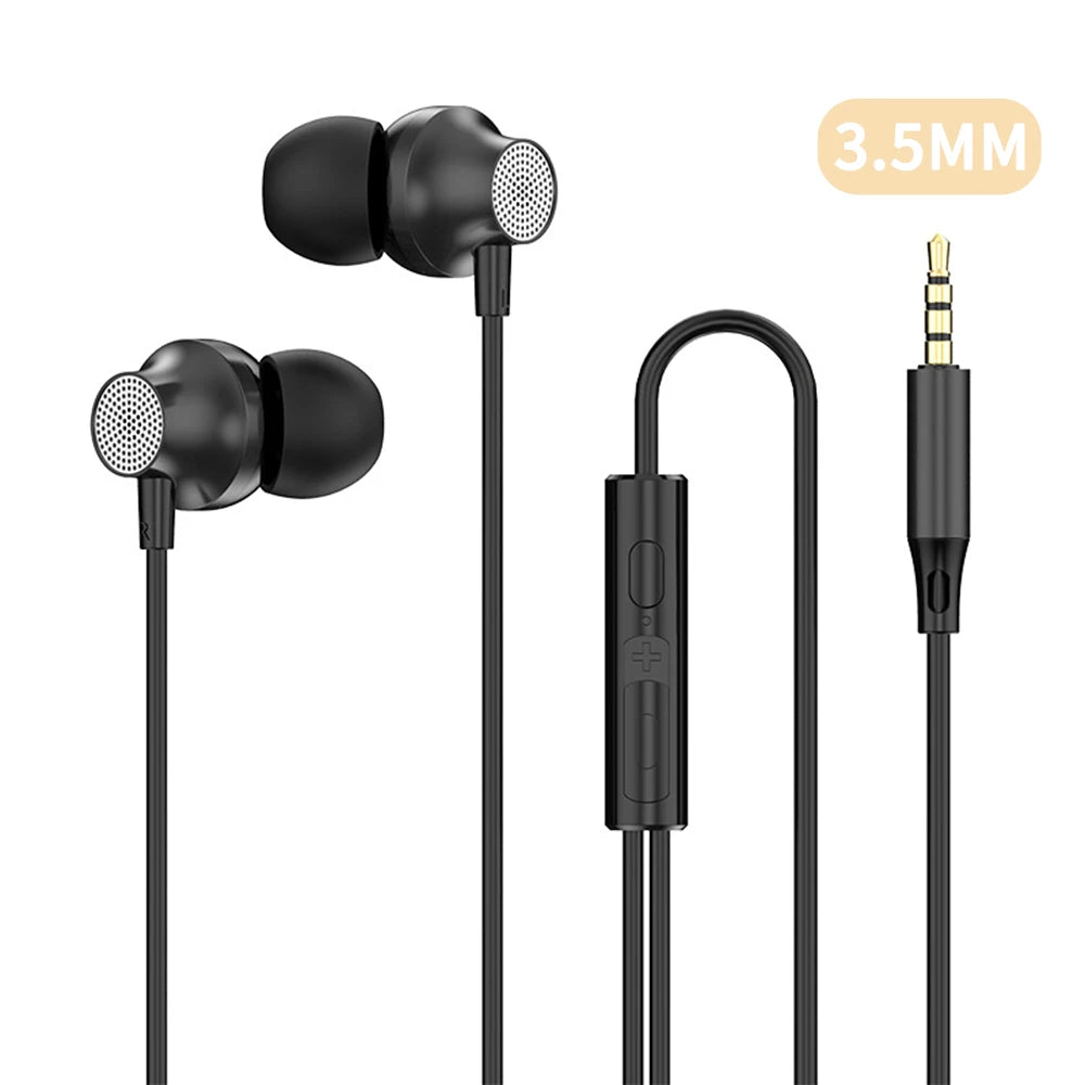 9D HIFI Heavy Bass Metal Wired Earphone Digital Type-C/3.5mm AUX With Mic In-Ear Earbuds Sport Music Headset For Samsung Android