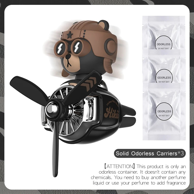 DIY aroma odorless car accessories interor decorations inside ornament plane pilot bear car air fresheners vent clip men cartoon
