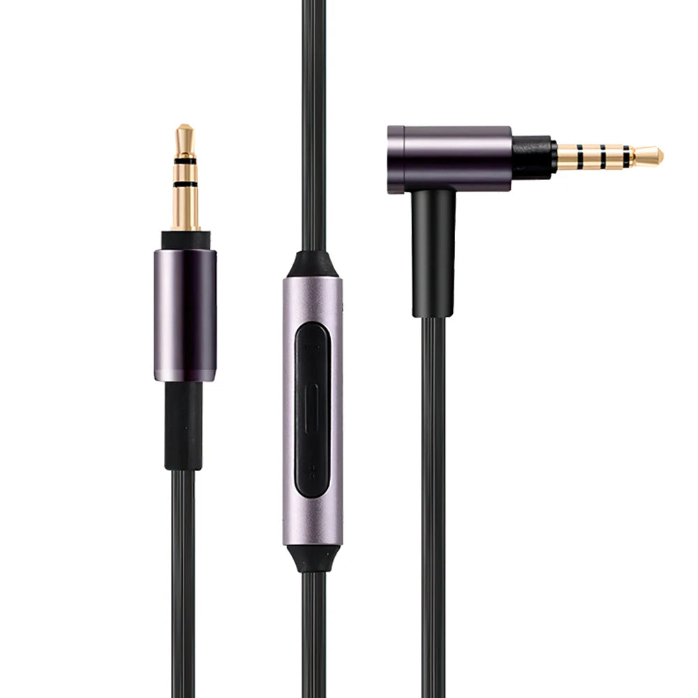 3.5mm Jack Aux Cable For Sony WH 1000 XM2 XM3 XM4 XM5 H900N 800 MDR 1000x ATH MSR7 Headphones 90 Degree HIFI Audio Mic Connecter