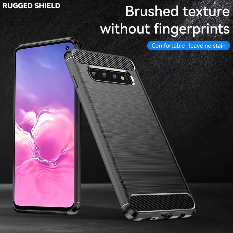 Shockproof Silicone Case For Sansung Galaxy S10 S10E S10Plus  Fiber Case Fundas