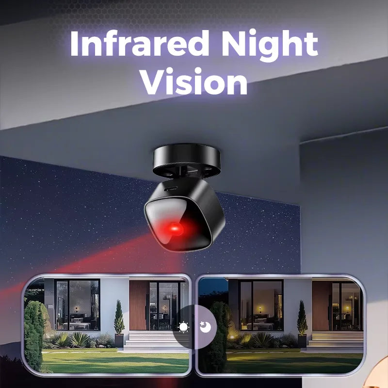 New Security Monitoring High Definition 4K 360° Rotating WiFi Mini Camera No Need for Plug in Night Vision Smart Home Monitoring