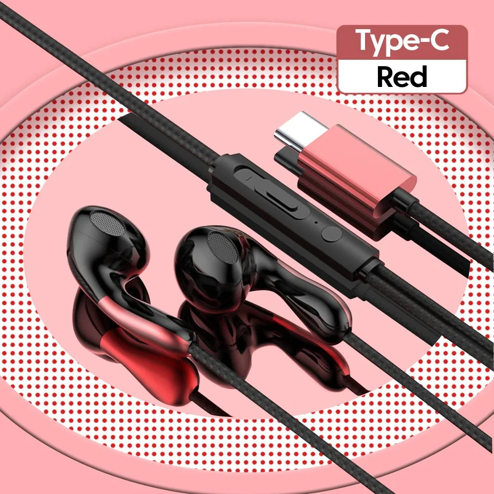 Type C Wired Earphone For Samsung Galaxy S24 S23 S22 Ultra USB-C Headphones A53 A52 A34 A54 Note 20 10 3.5mm Jack Earbud Headset