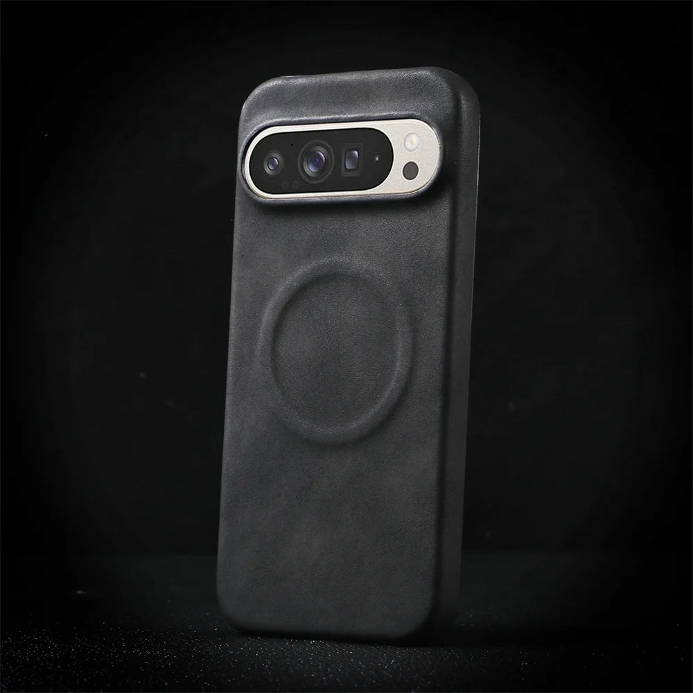 Luxury Sheepskin Leather Magnetic Phone Case For Google Pixel 10 9 8 7 Pro XL 8A 7A Shockproof Business Matte Hard Solid Cover