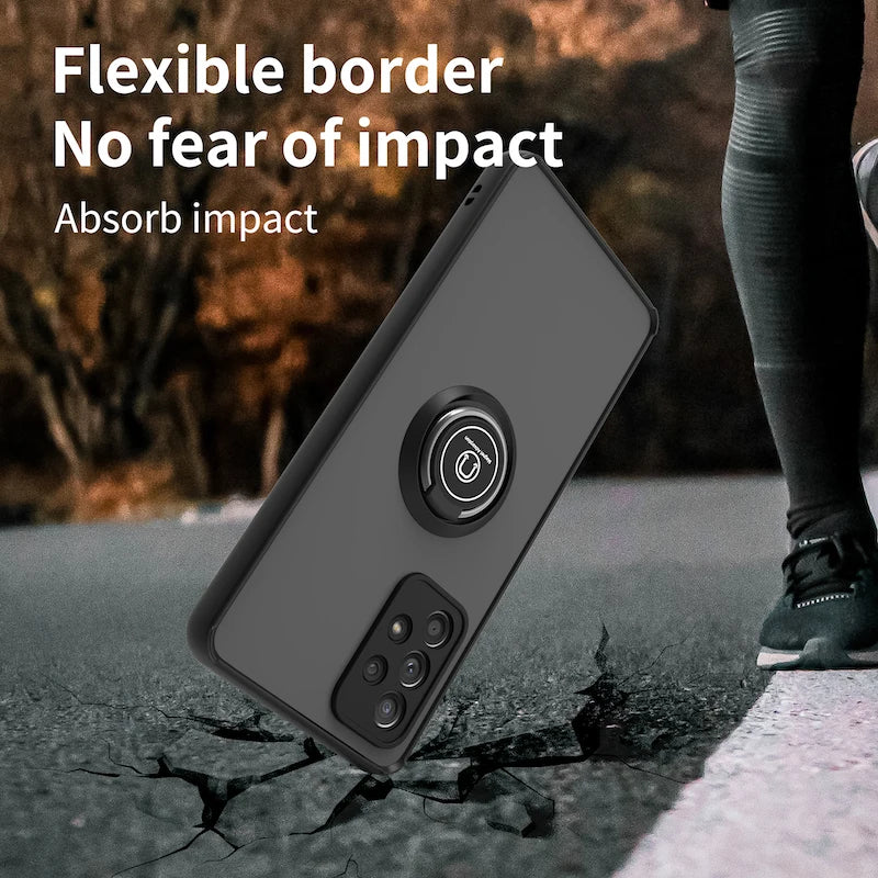 Shockproof Armor Matte Case For Samsung Galaxy A55 A54 A35 A15 A34 A25 A14 A53 A33 A52S S23 S22 S24 Ultra Plus Ring Magnet Cover