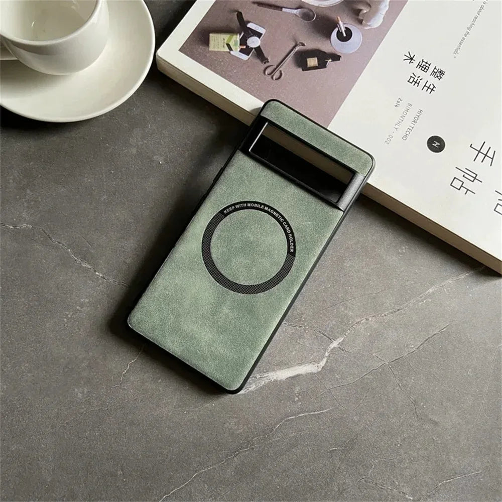 Luxury Magsafe Soft Leather Case For Google Pixel 9 7 8 Pro 6 XL 8A 7A 6A Magnetic Wireless Charging Skin Feel Shockproof Cover