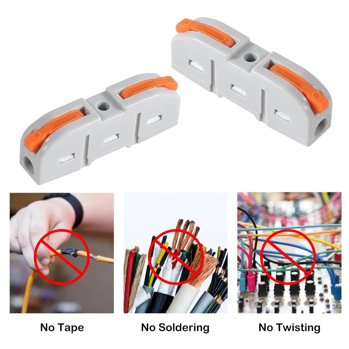 20/34/50PCS Lever Wire Connectors, 1 to 1 Inline Assemblable Wire Connector, Electrical Connectors Wire Terminals