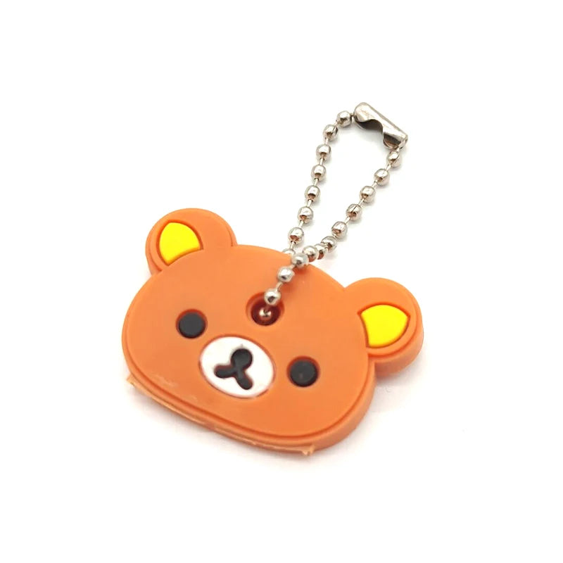 Cartoon Silicone Protective Key Cover Sleeve Key Control Dust Cover Holder Case Cute Animation Figures Keychain Keyring Pendant