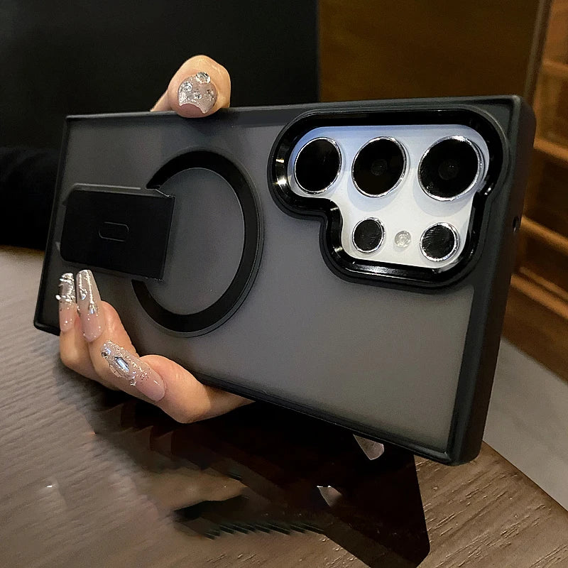 Kickstand Bracket Stand Holder For Magsafe Case for Samsung Galaxy S25 S24 S23 Ultra Plus Magnetic Wireless Charging Cover Funda