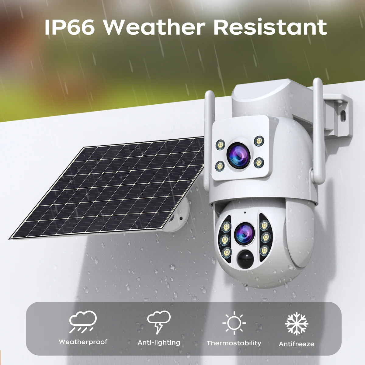 JOOAN 4K Solar Security Camera Wireless Outdoor Dual Lens Solar IP Camera PIR Color Night Vision Auto Tracking Battery CCTV Cam