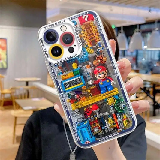 Super Mario Bros Game Case For Iphone 15 Pro Max 16 11 14 13 12 X XS XR 7 8 Plus Cover Silicone Funda Transparent