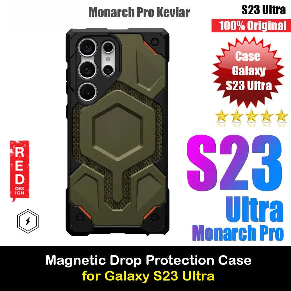 Kevlar Monarch Pro Serie High Qualitiy Drop Protection Case with Magnetic Charging Compatible for Samsung Galaxy S24 Ultra Cover