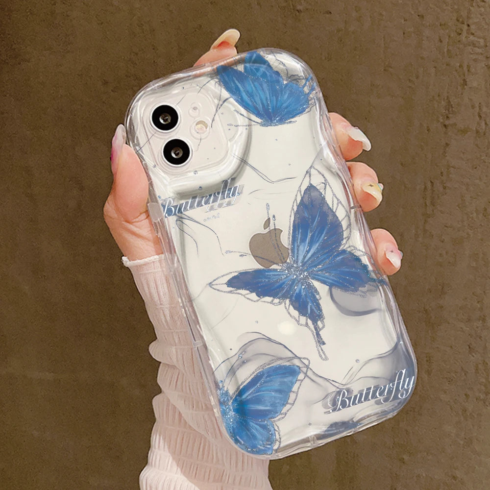 Clear Soft Curly Wave Case For Samsung A55 5G A54 A53 A52 A35 A34 A32 A24 A23 A22 A14 A13 A12 S24 Ultra S23 S22 S21 S20 FE Cover