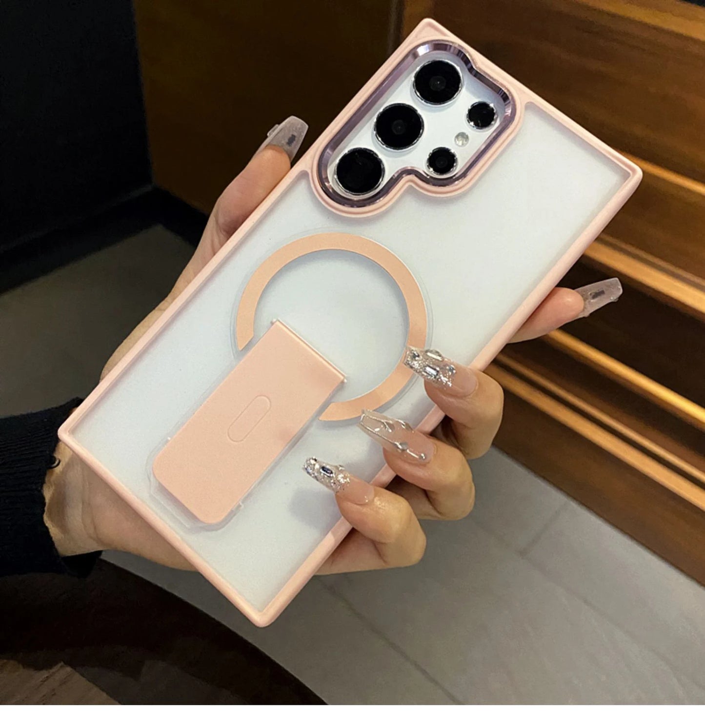 Kickstand Bracket Stand Holder For Magsafe Case for Samsung Galaxy S25 S24 S23 Ultra Plus Magnetic Wireless Charging Cover Funda