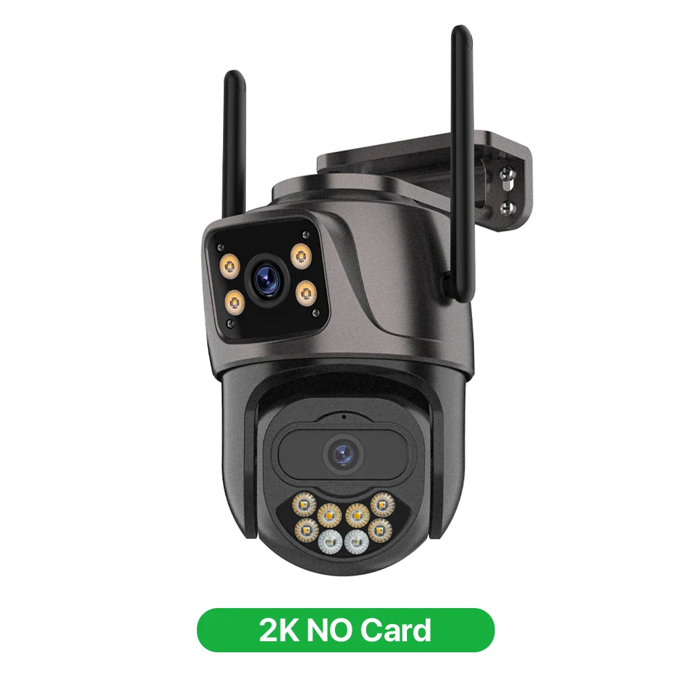 6K 9MP HD IP Camera Outdoor Three-Lens External WiFi Camera 4K/2K Dual Screen Security PTZ Cam Auto Tracking Surveillance iCSee