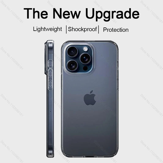 Original Clear Silicone Phone Case For Apple iPhone 15 13 12 11 14 Pro Max Mini X XS XR 7 8 Plus SE Shockproof Cover Accessories