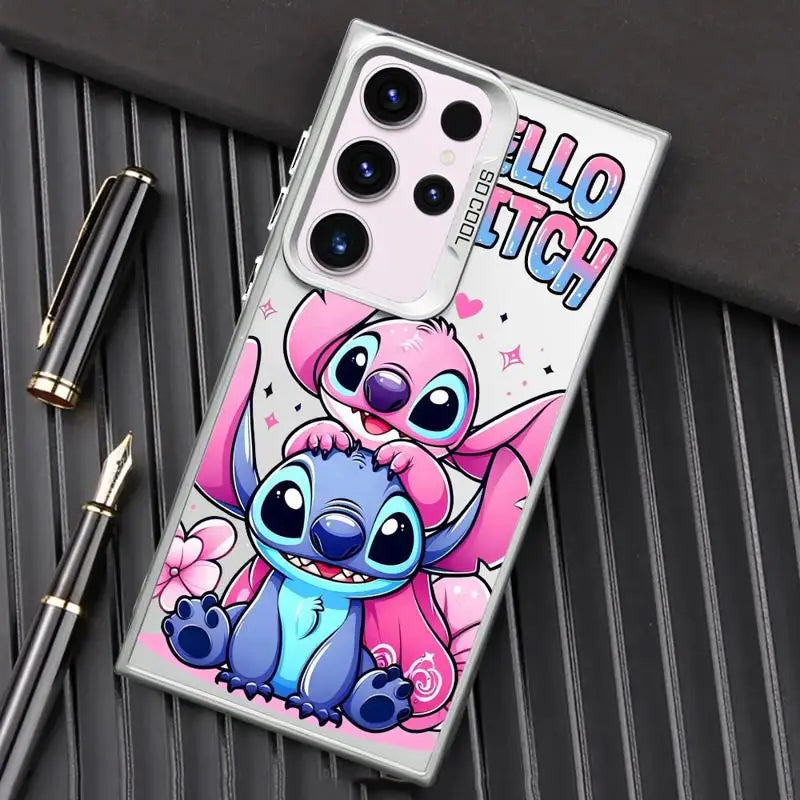 Disney Stitch Angel Art Shockproof Case For Samsung Galaxy S24 S23 S22 Ultra S20 FE S21 Plus Note 20 Silicone Shell Phone Cover