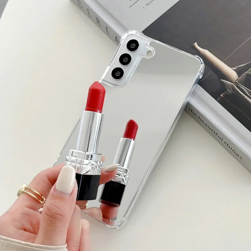 Makeup Mirror Phone Case For Samsung Galaxy S21 S22 S23 Plus Shockproof Back Cover For Samsung S25 S24 S23 S22 Ultra Mirror Case