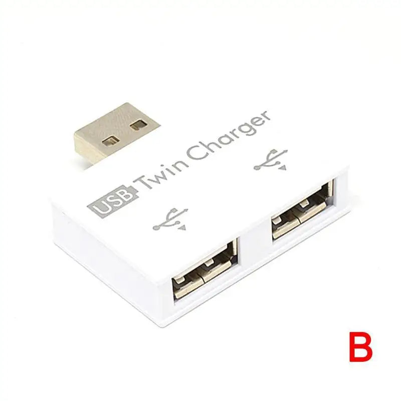 USB 1/2 Charging Data Interface Splitter Dual Port USB Current Extender OTG Head Hub Adapter