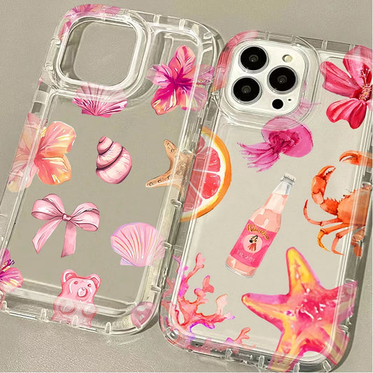 Blue Ocean Animals Phone Case For iPhone 16 15 14 Pro 13 12 11 Max Plus 7 8 Plus XR X XS SE 2020 Shockproof Soft Silicone Cover