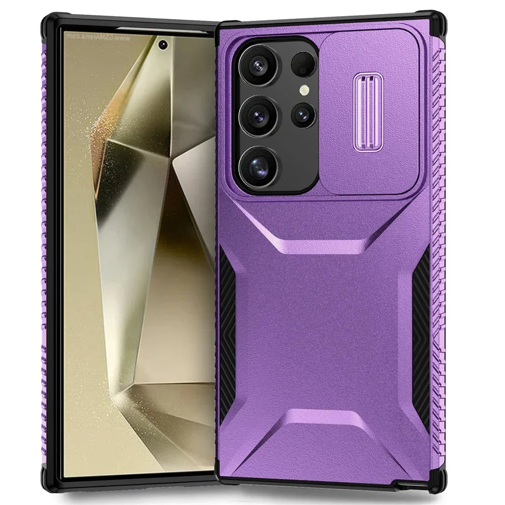 Case For Samsung Galaxy S25 S24 S23 Ultra Plus FE A55 A35 A56 A36 5G Military Grade Shockproof Protective Slide Camera Cover