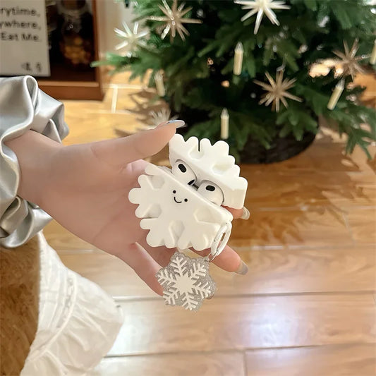 Christmas Cartoon Snowflake Case for AirPods pro3 4 Airpod 1 2 3 Pro Pro2 Bluetooth Earbuds Protective Earphone Case Cover