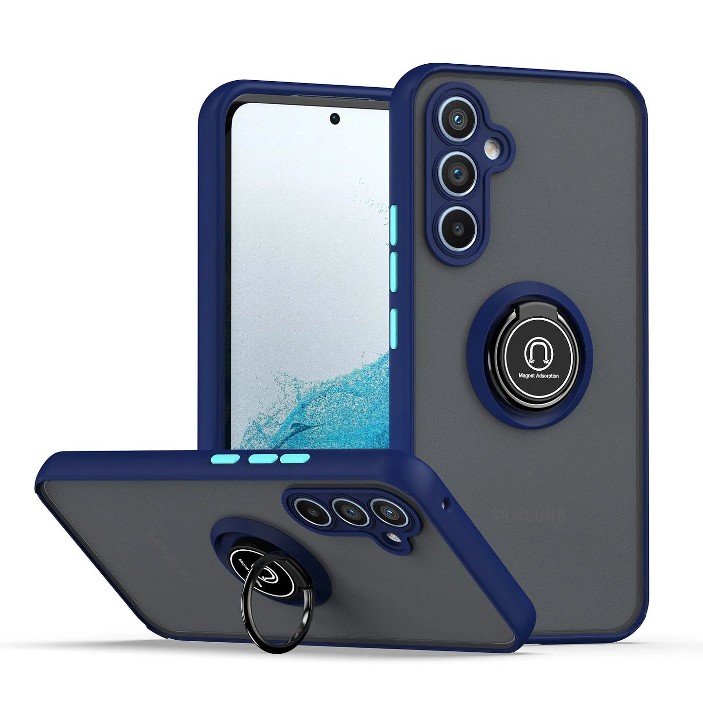 Shockproof Armor Matte Case For Samsung Galaxy A55 A54 A35 A15 A34 A25 A14 A53 A33 A52S S23 S22 S24 Ultra Plus Ring Magnet Cover
