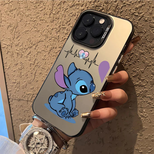 Cute Stitch Couple Love Phone Case For iPhone 16 15 14 13 12 11 Pro Max X XR XSMAX 8 7 Plus Candy Matte Shockproof Back Cover