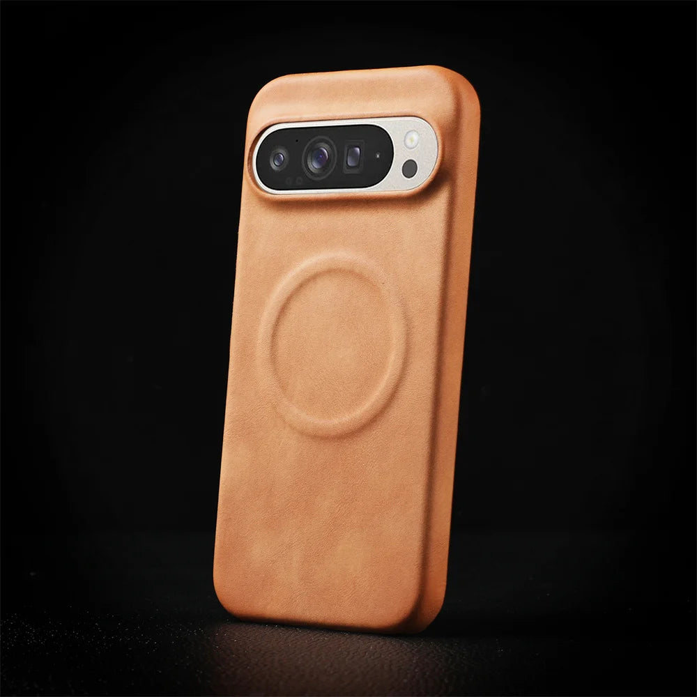 Luxury Sheepskin Leather Magnetic Phone Case For Google Pixel 10 9 8 7 Pro XL 8A 7A Shockproof Business Matte Hard Solid Cover