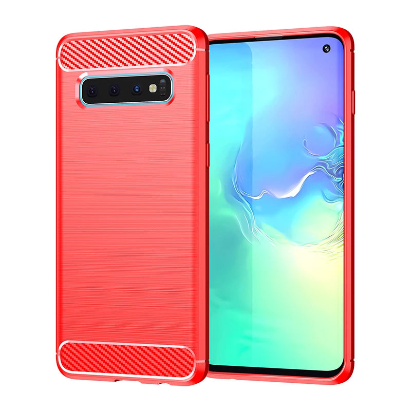 Shockproof Silicone Case For Sansung Galaxy S10 S10E S10Plus  Fiber Case Fundas